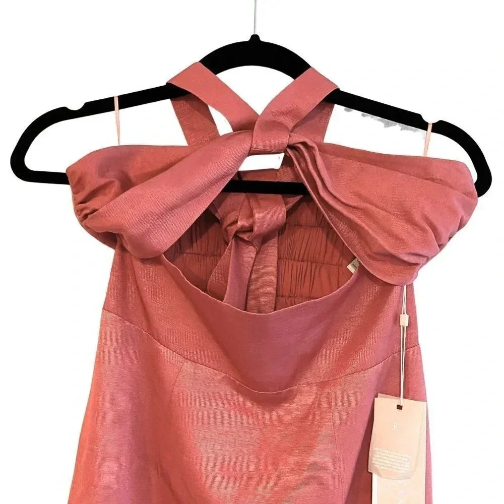 KEEPSAKE Rouge Pink Raquel Halter Cutout Bandeau Dress, S | US 4 | UK 8 | AU 8 - Picture 9 of 13